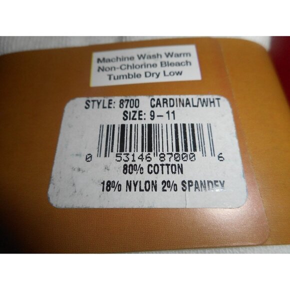 1 Pair High Meadows 80% Cotton Cushion Boot Crew Socks White Cardinal Bird 9-11 - Picture 4 of 4